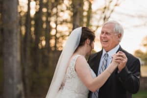 Father and Daughter Sharing First Dance at Il Bella Gardens NC