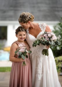 Junior bridesmaid at wedding showing children at weddings