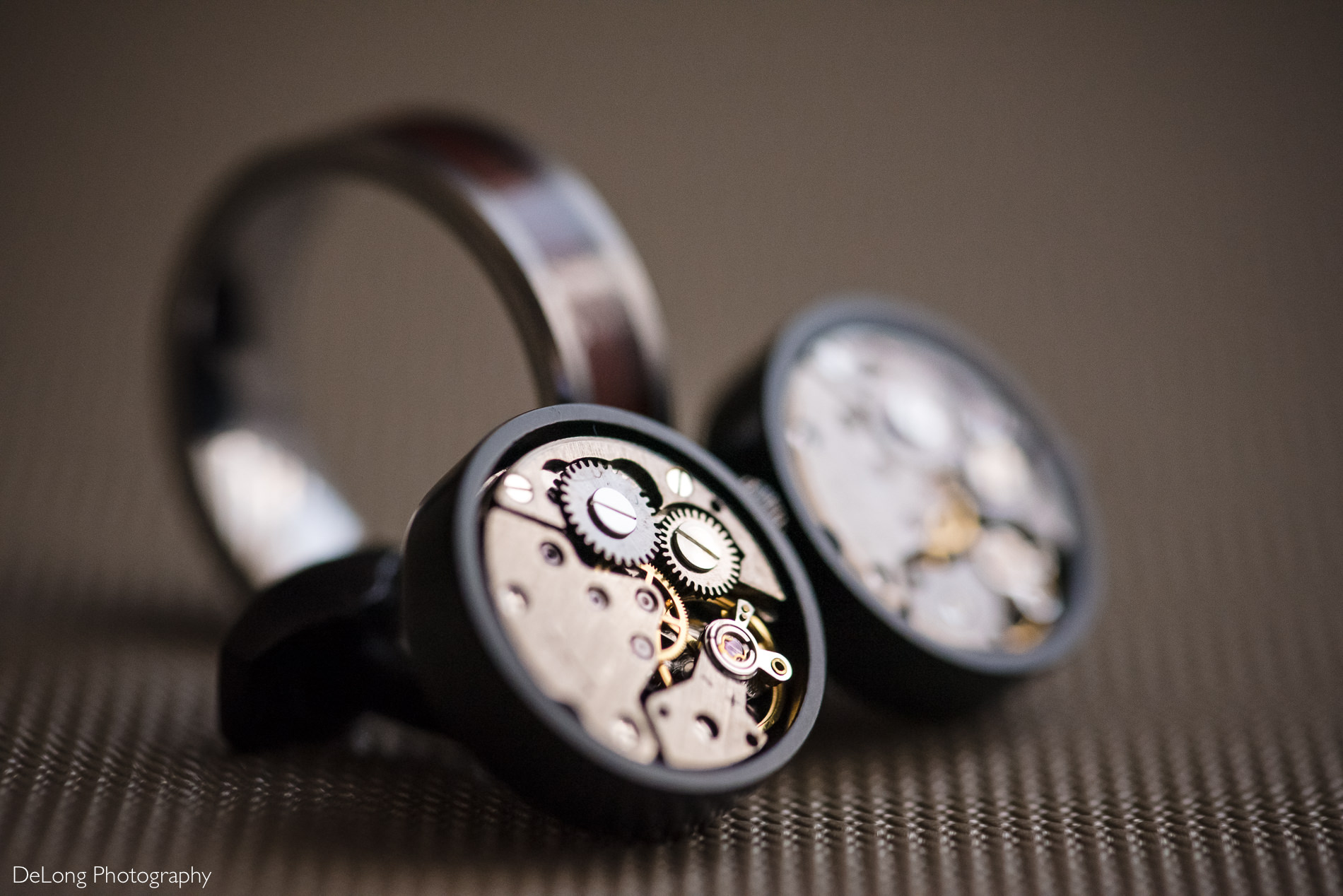 Groom's cufflink detail photo by Charlotte wedding photographers DeLong Photography