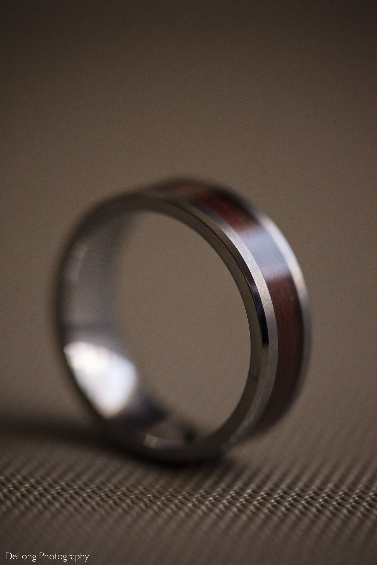 Groom's wedding band detail photo  by Charlotte wedding photographers DeLong Photography